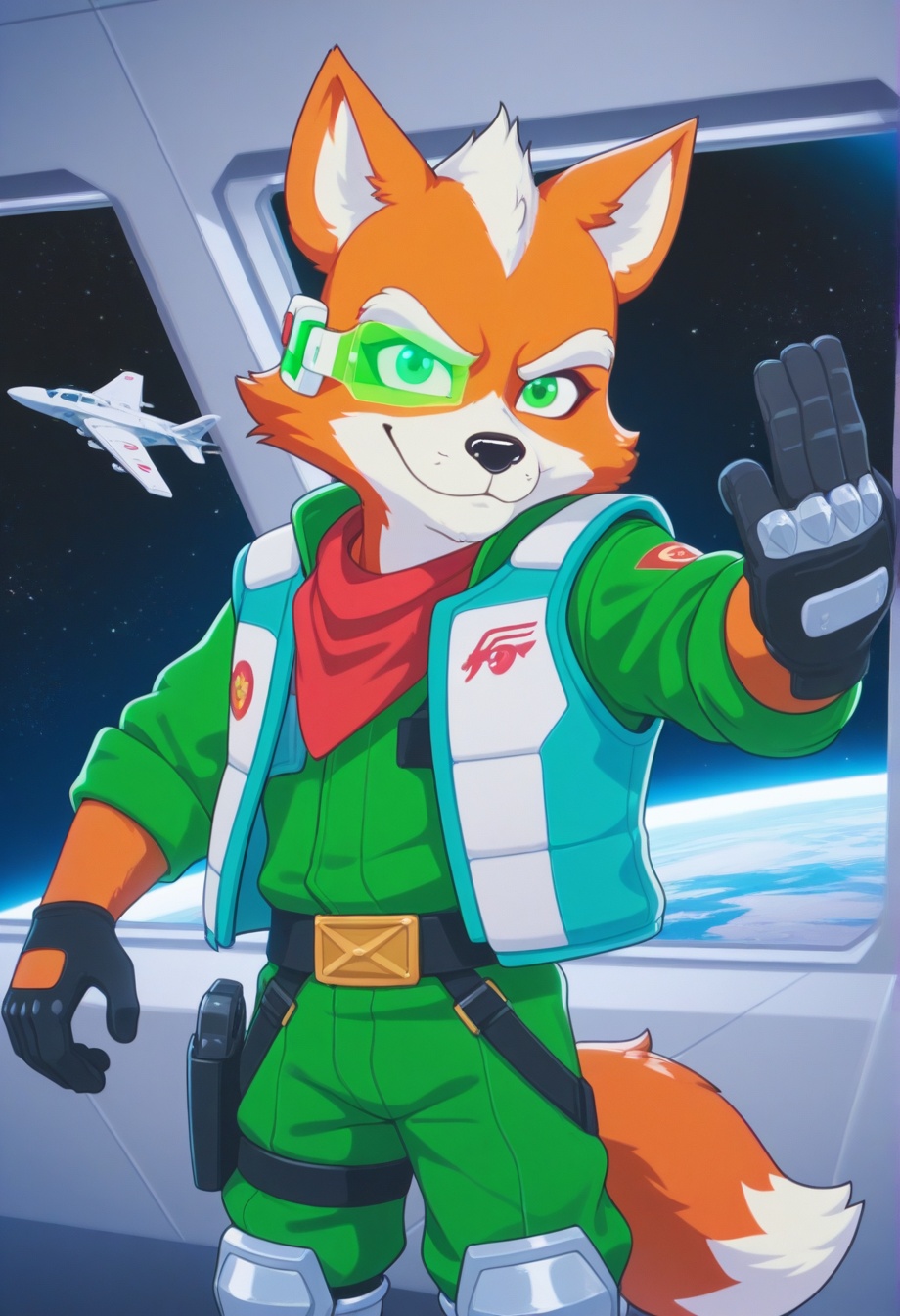foxmgm,  green eyes,  green jumpsuit on Tensor.Art
