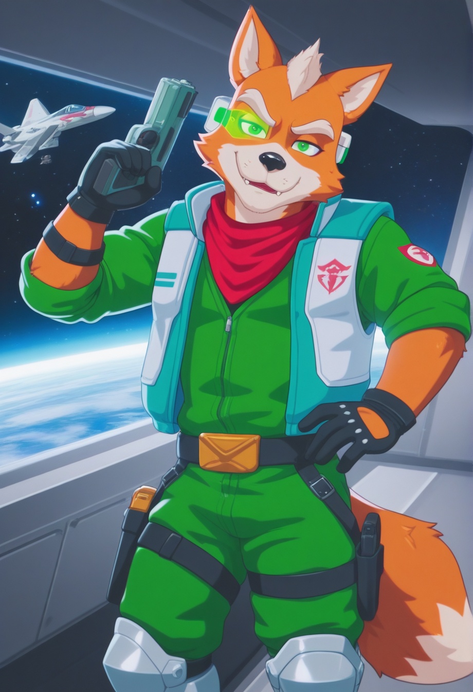 foxmgm,  green eyes,  green jumpsuit on Tensor.Art