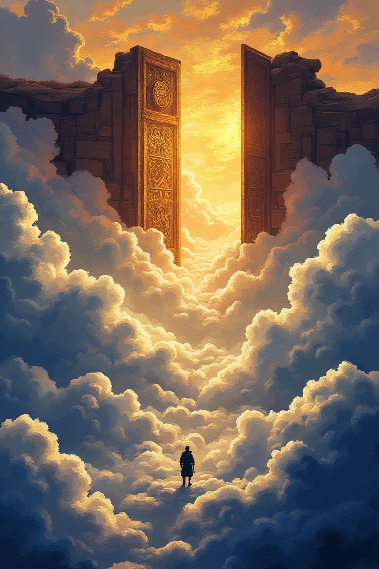 An awe-inspiring,  ethereal 16-bit pixel art illustration of a divine fantasy realm. In the center,  a deep on Tensor.Art