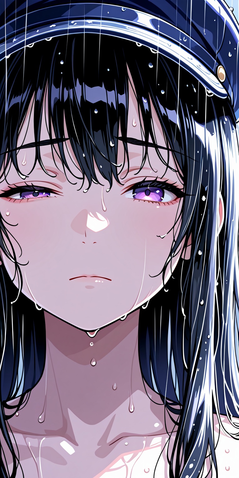 closed mouth,  wet,  water drop on Tensor.Art
