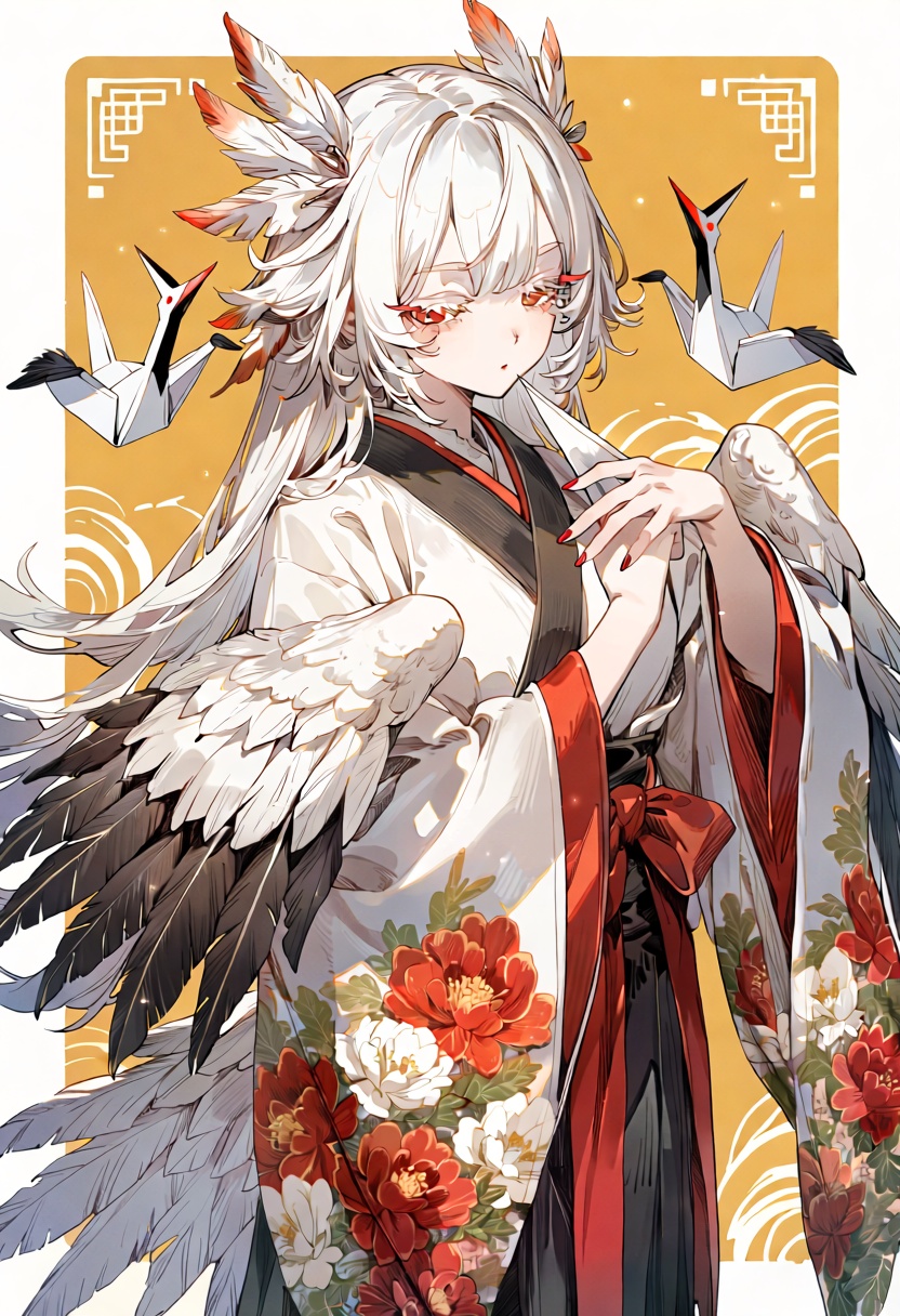 1 girl ,  solo ,  crane girl on Tensor.Art