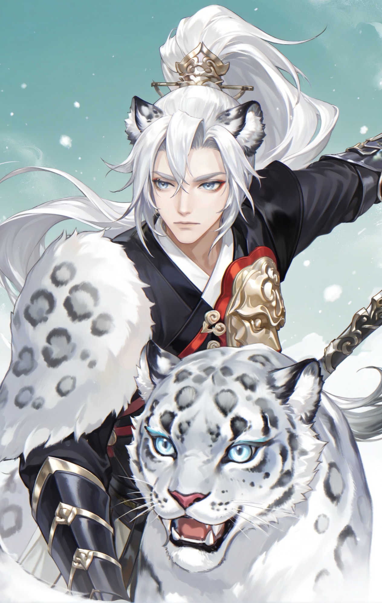 Yang-Sealing Lord \(Onmyoji\),  blue eyes,  white hair by 叫我妹妹 on Tensor.Art