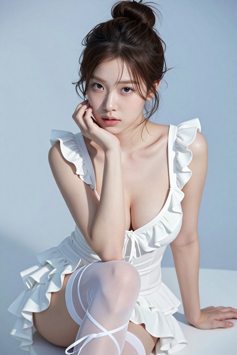 A cute,  short-haired Asian girl ,  large breasts on Tensor.Art