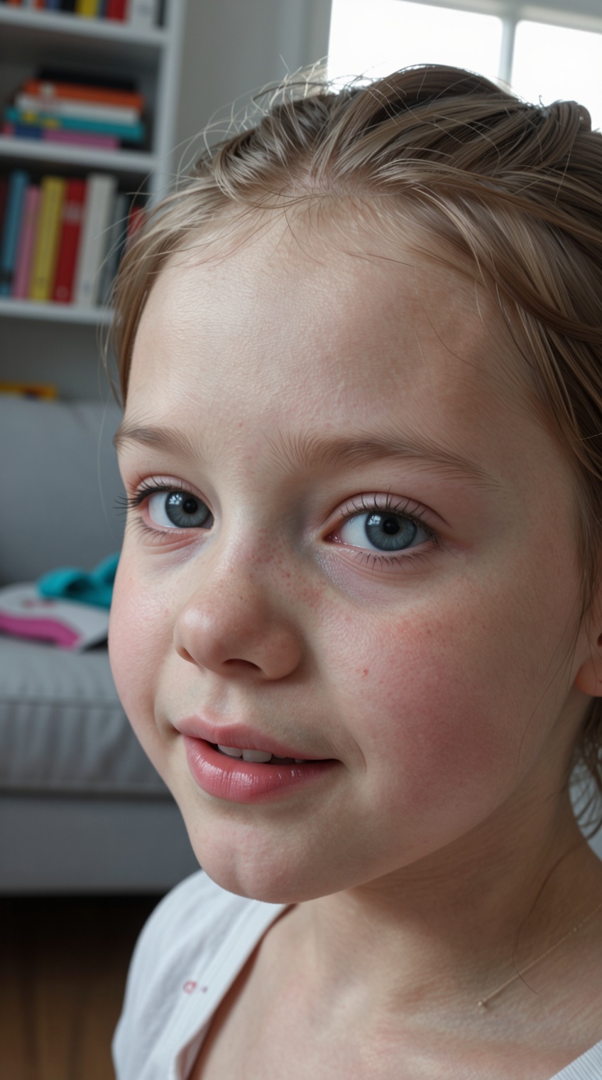 Ultra-realistic,  candid close-up portrait of an 8-year-old girl,  natural face on Tensor.Art