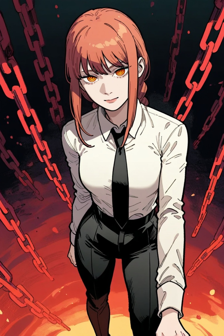 makima,  chainsaw man,  red hair on Tensor.Art