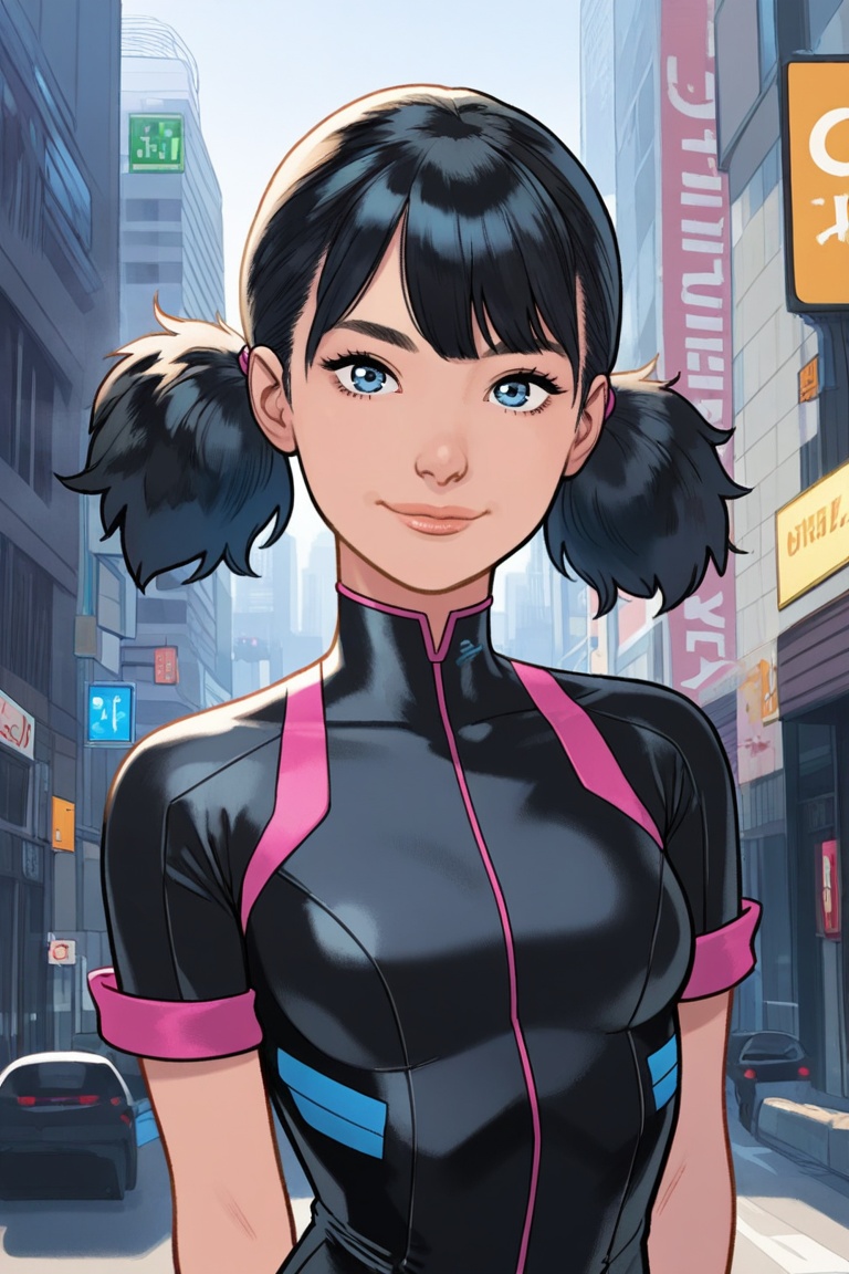 1girl,  solo,  black hair on Tensor.Art