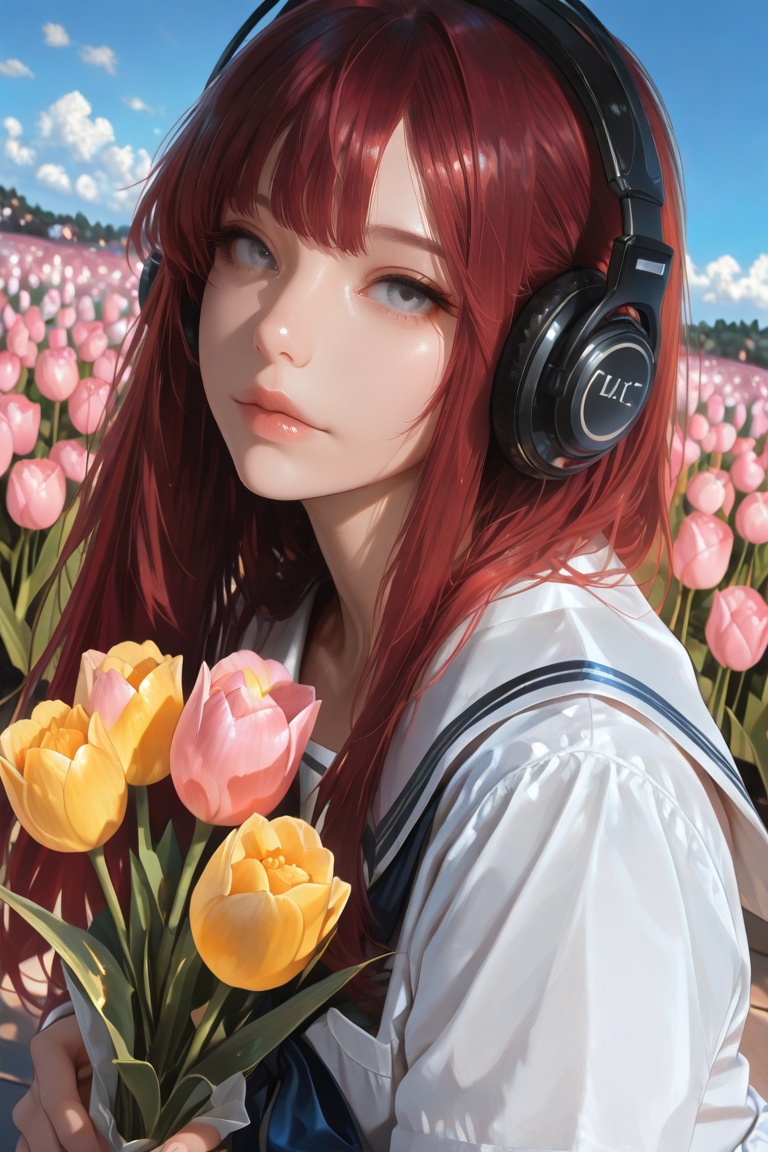 1girl,  solo,  red hair on Tensor.Art