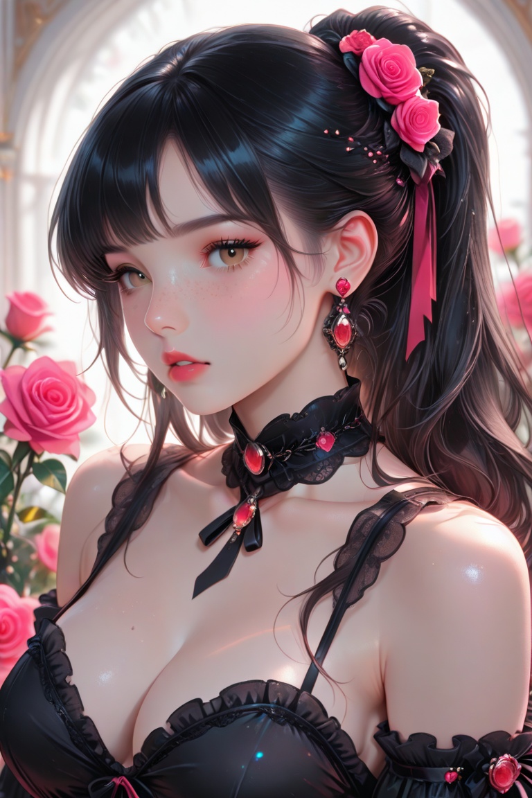 1girl,  flower,  solo on Tensor.Art