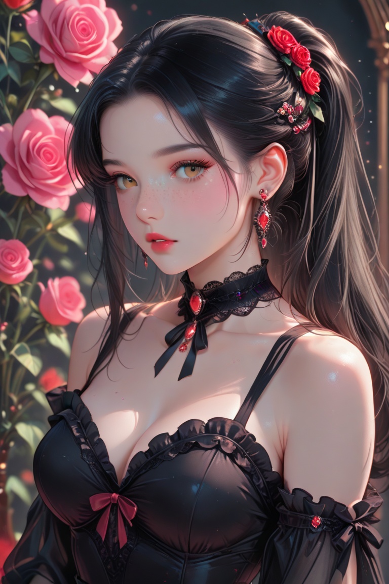 1girl,  flower,  solo on Tensor.Art