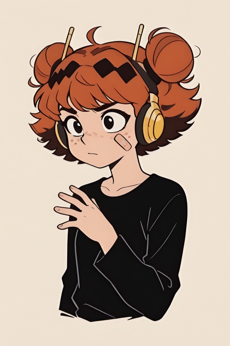 {flat color,  black shading,  sloppy coloring on Tensor.Art