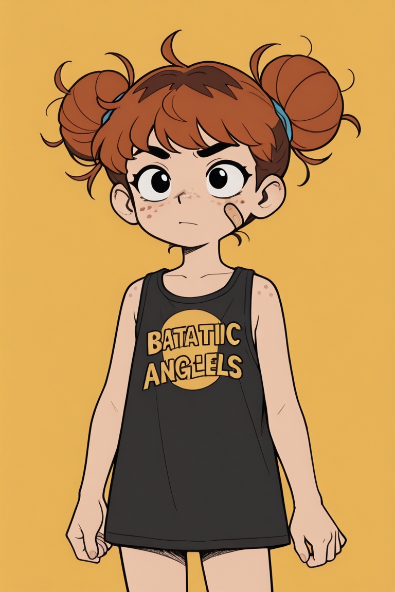 flat color,  black shading,  sloppy coloring on Tensor.Art