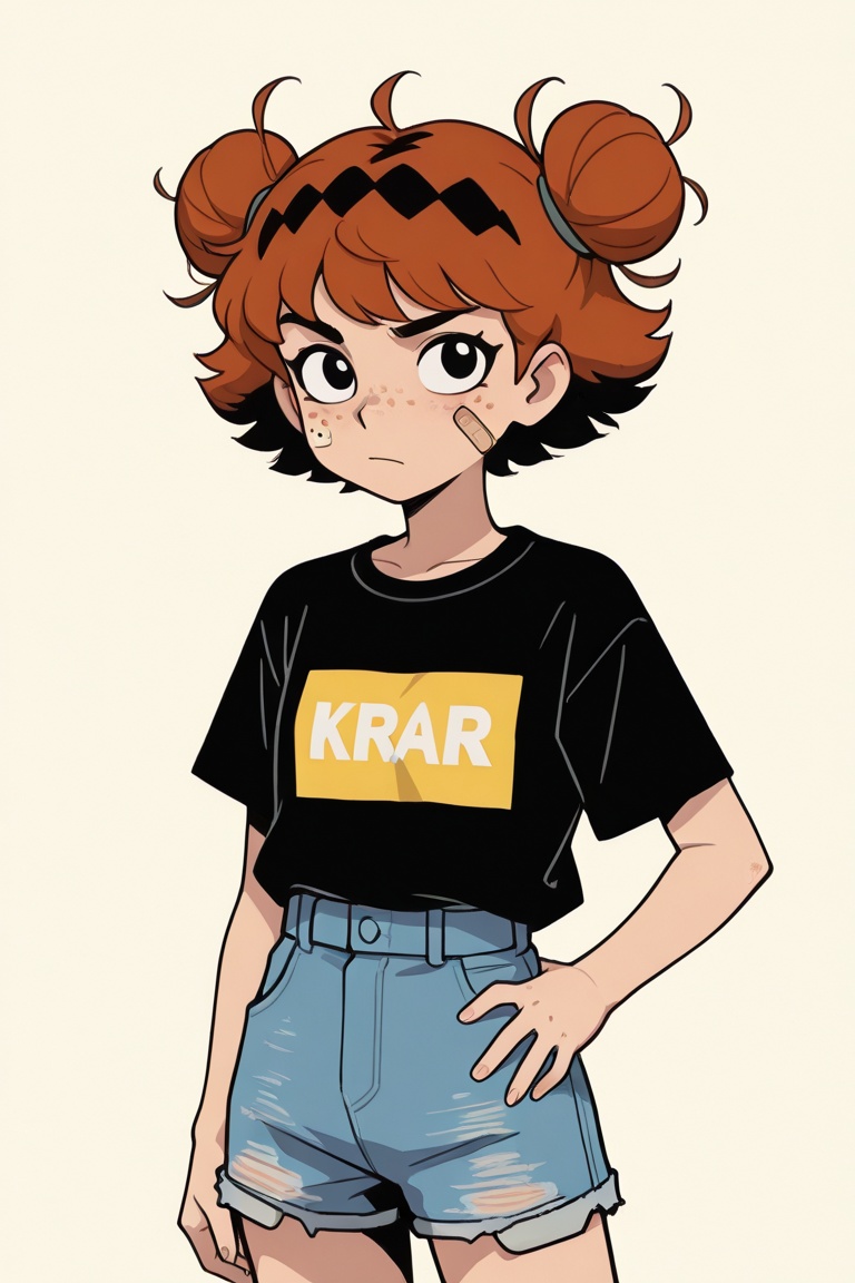 flat color,  black shading,  sloppy coloring on Tensor.Art