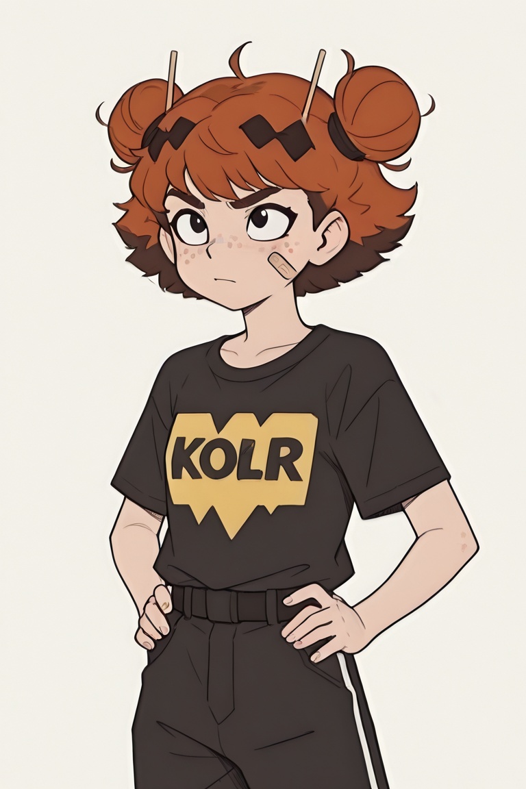 flat color,  black shading,  sloppy coloring on Tensor.Art
