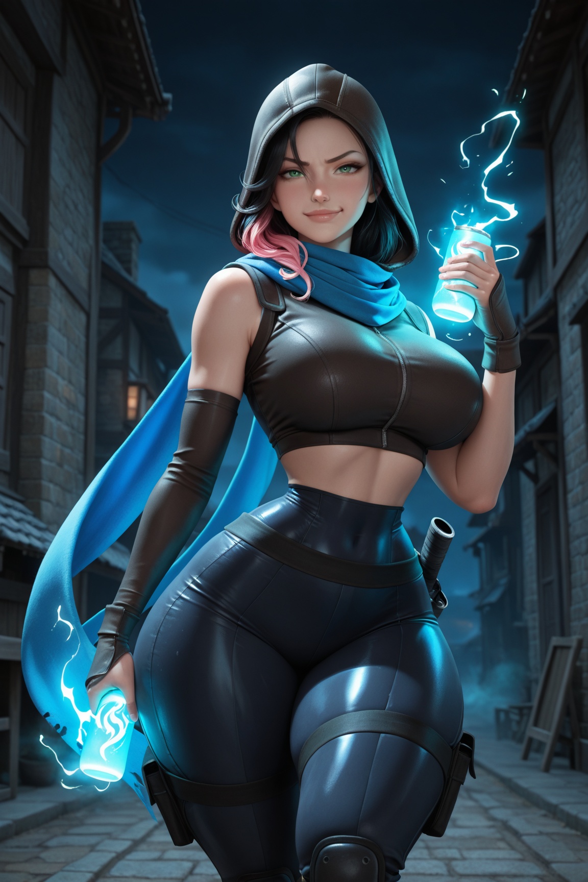 1girl,  kunoichi,  black hair on Tensor.Art