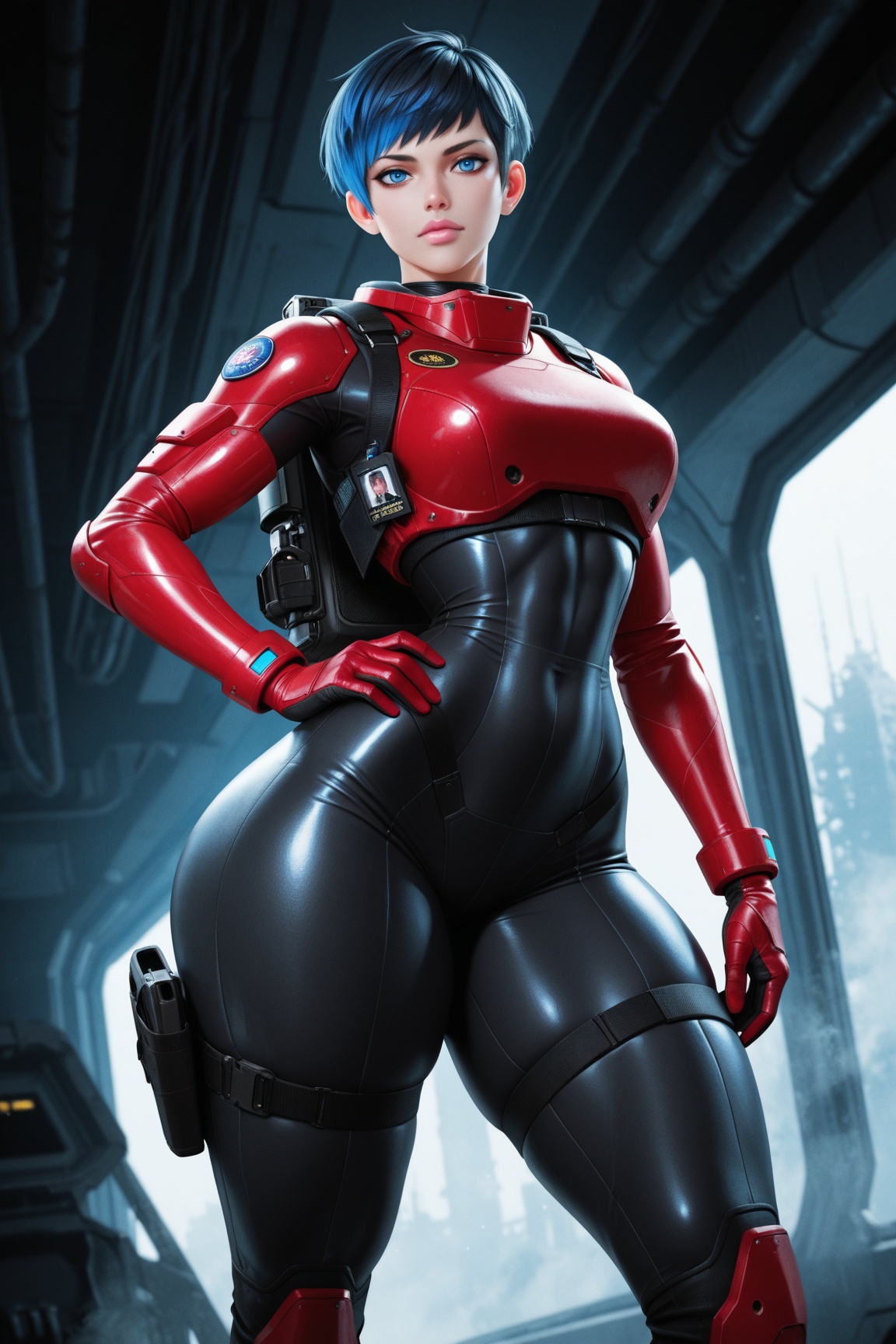 1girl,  evil space girl,  blue eyes on Tensor.Art