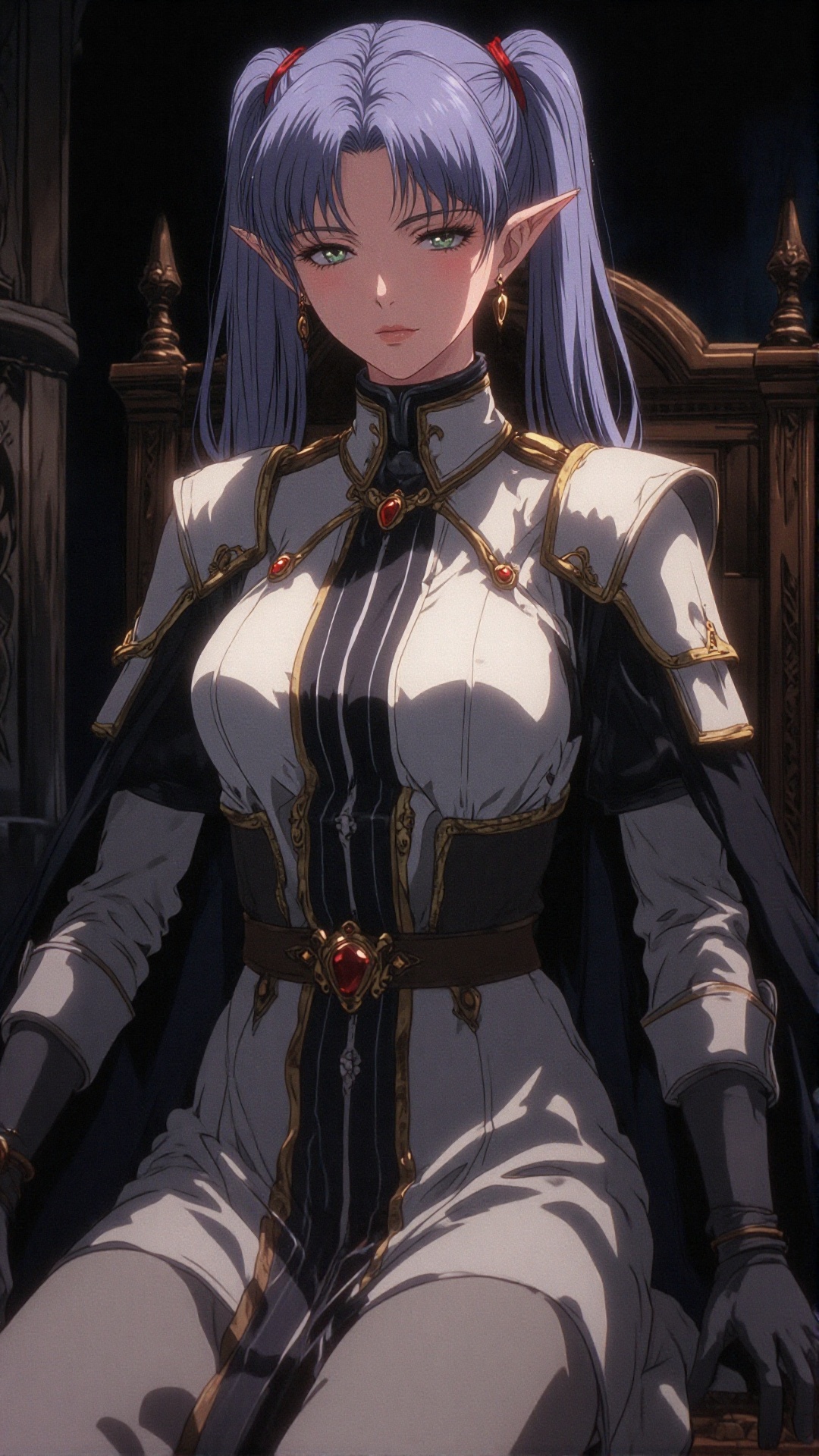 this is a digital anime-style illustration of a tall,  slender,  fair-skinned elf woman with long on Tensor.Art