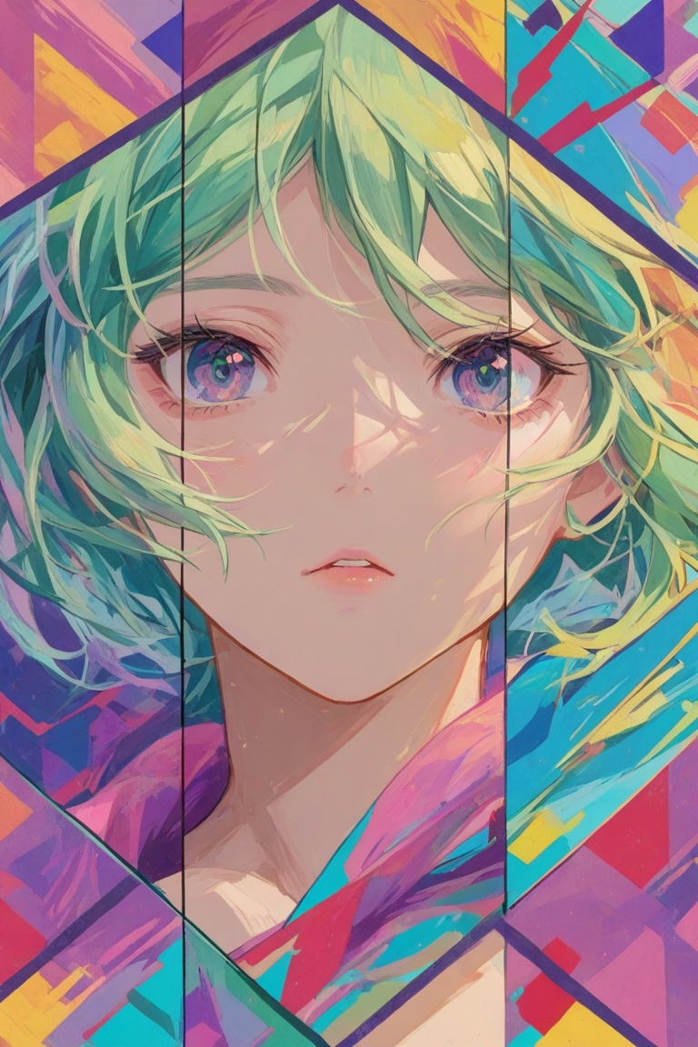 1girl,  Trispectra,  abstract painterly on Tensor.Art
