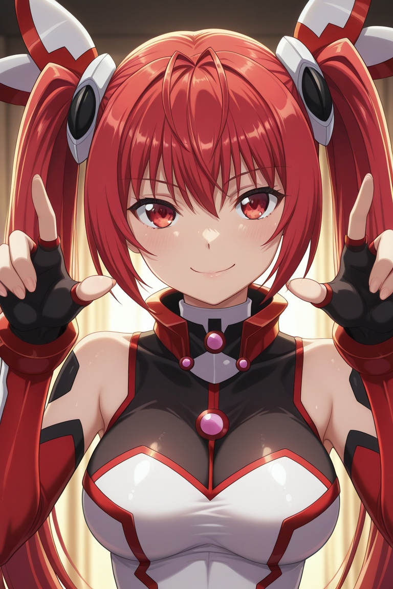 twintail-illus,  upper body,  over shoulder pose on Tensor.Art