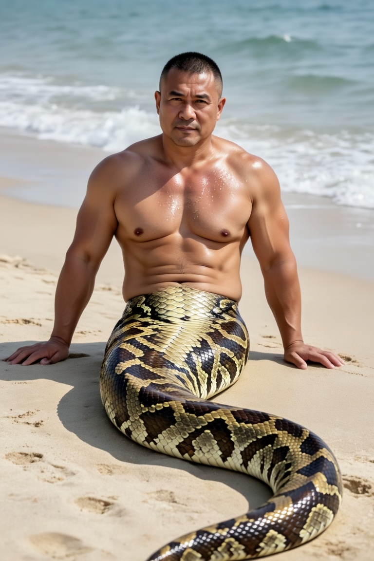 蛇人男性,  中年男性,  短寸黑发 by 一起旅行 on Tensor.Art