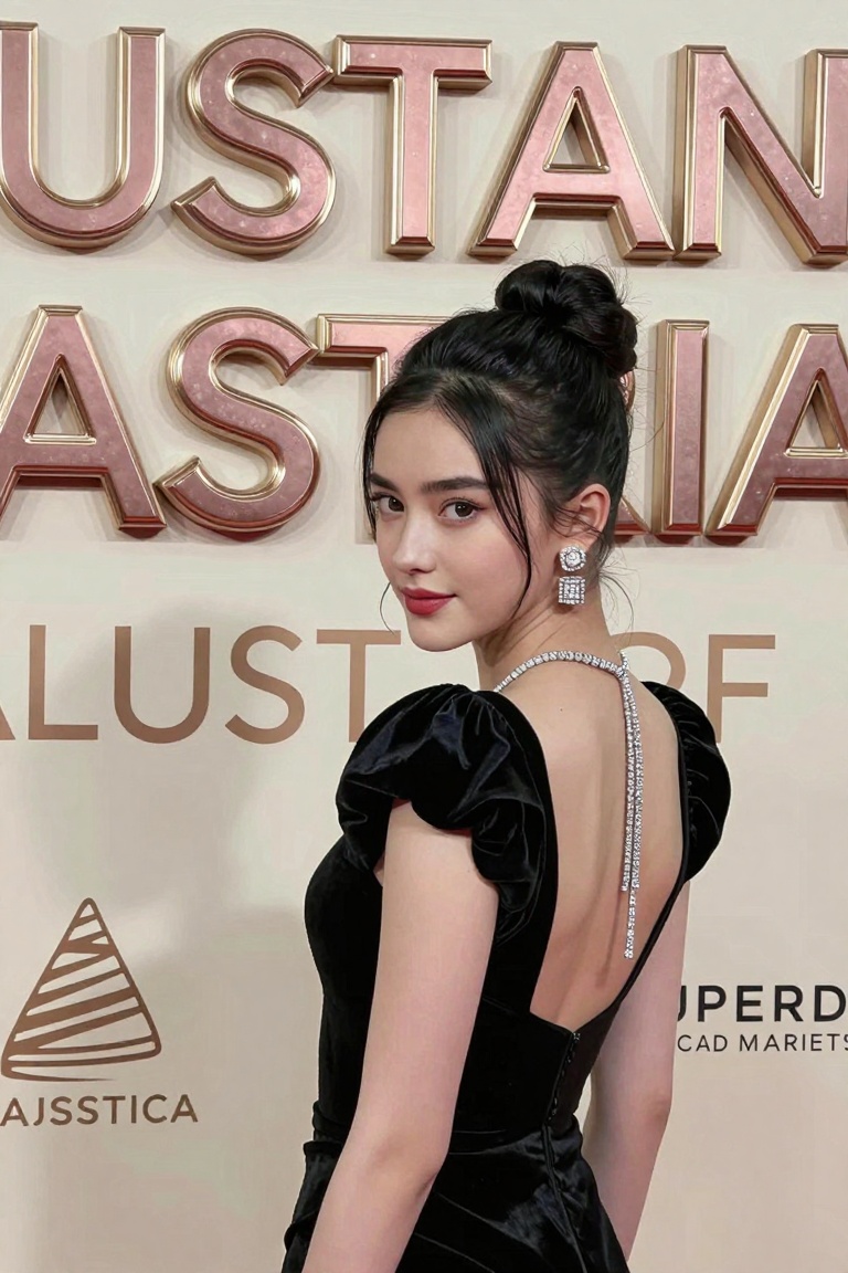Exclusive rendering of z-image base model,  8K ultra-high definition,  movie-level realistic red carpet portrait photograp...