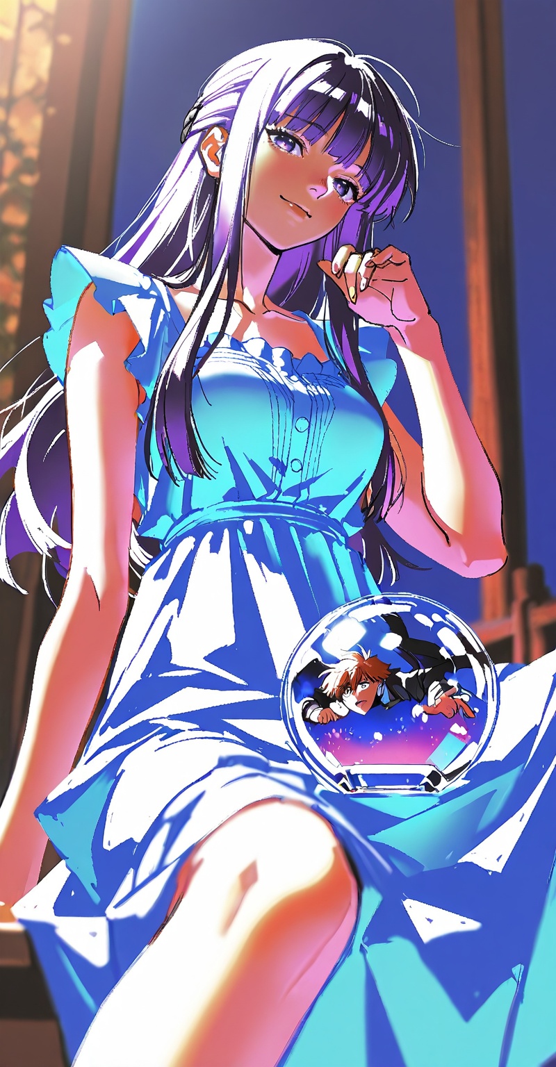 ((Emphasize a blend of anime aesthetics with painterly digital rendering techniques)),  the use of light and shadow create...