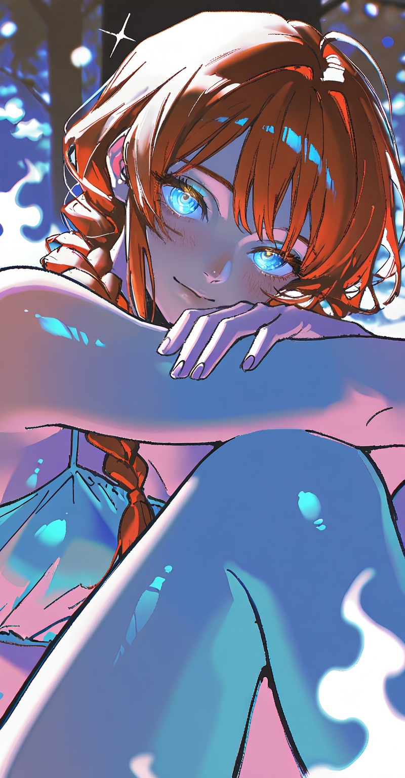 solo,  looking at viewer,  blue eyes on Tensor.Art