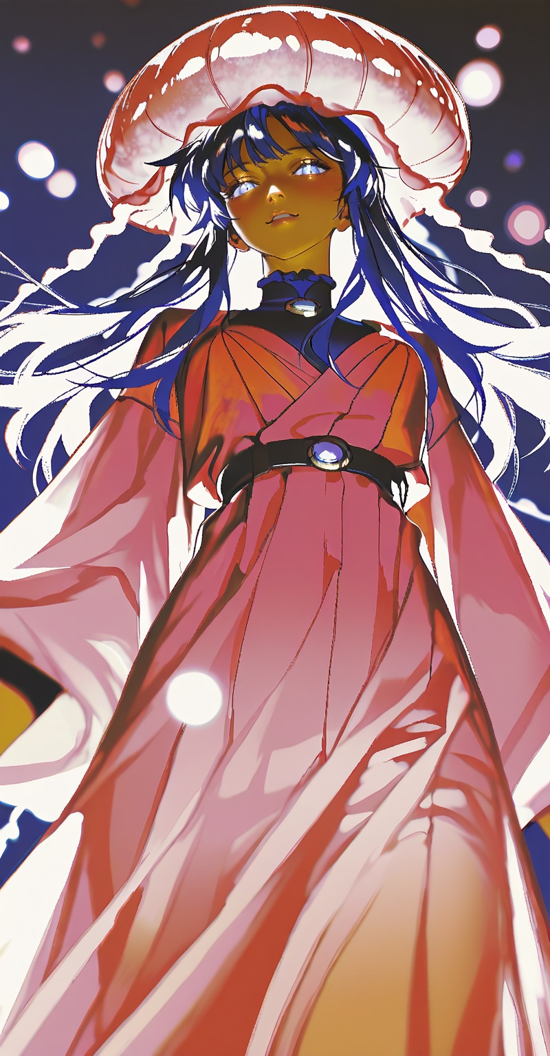 ((Emphasize a blend of anime aesthetics with painterly digital rendering techniques)),  the use of light and shadow create...