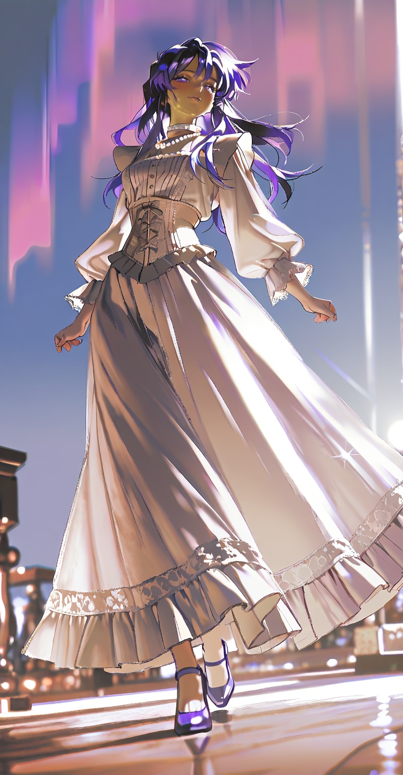 ((Emphasize a blend of anime aesthetics with painterly digital rendering techniques)),  the use of light and shadow create...
