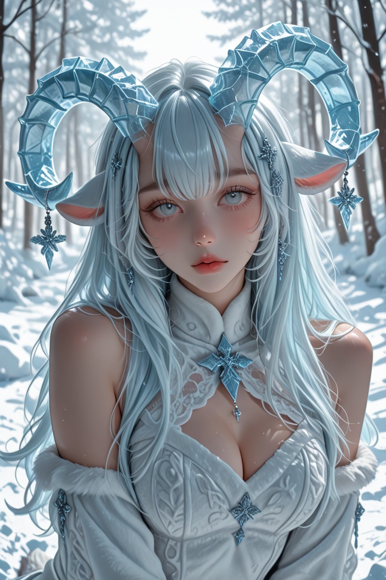 Ice horns,  goat snow ears on Tensor.Art