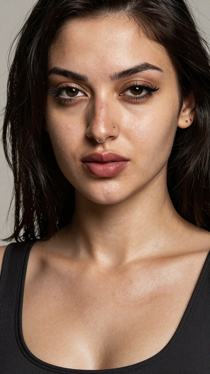A medium shot images of a woman,  detailed face,  Long hair on Tensor.Art