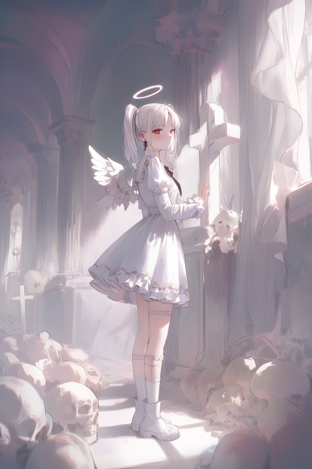 1girl,  halo,  wings on Tensor.Art