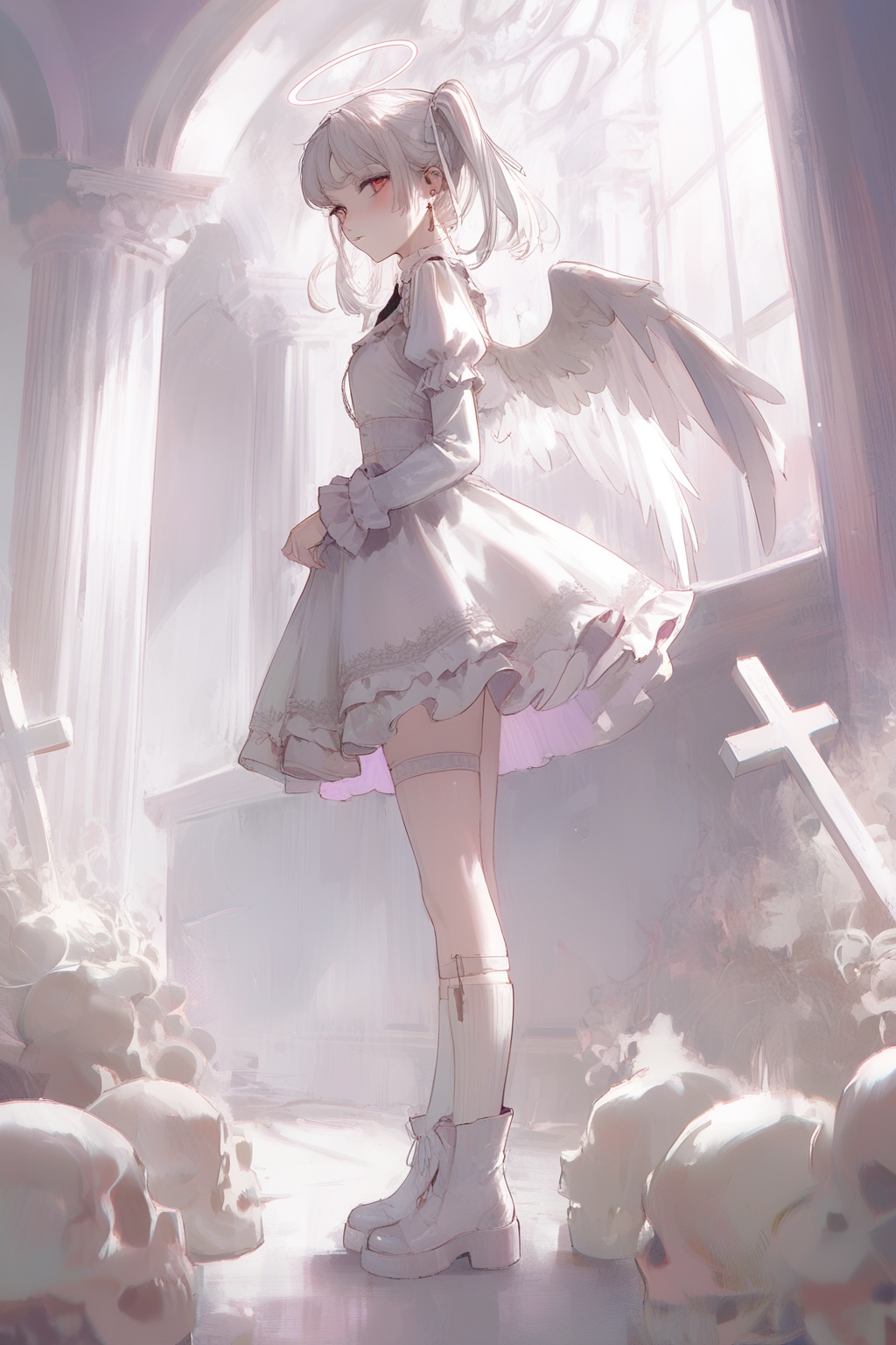 1girl,  halo,  wings on Tensor.Art