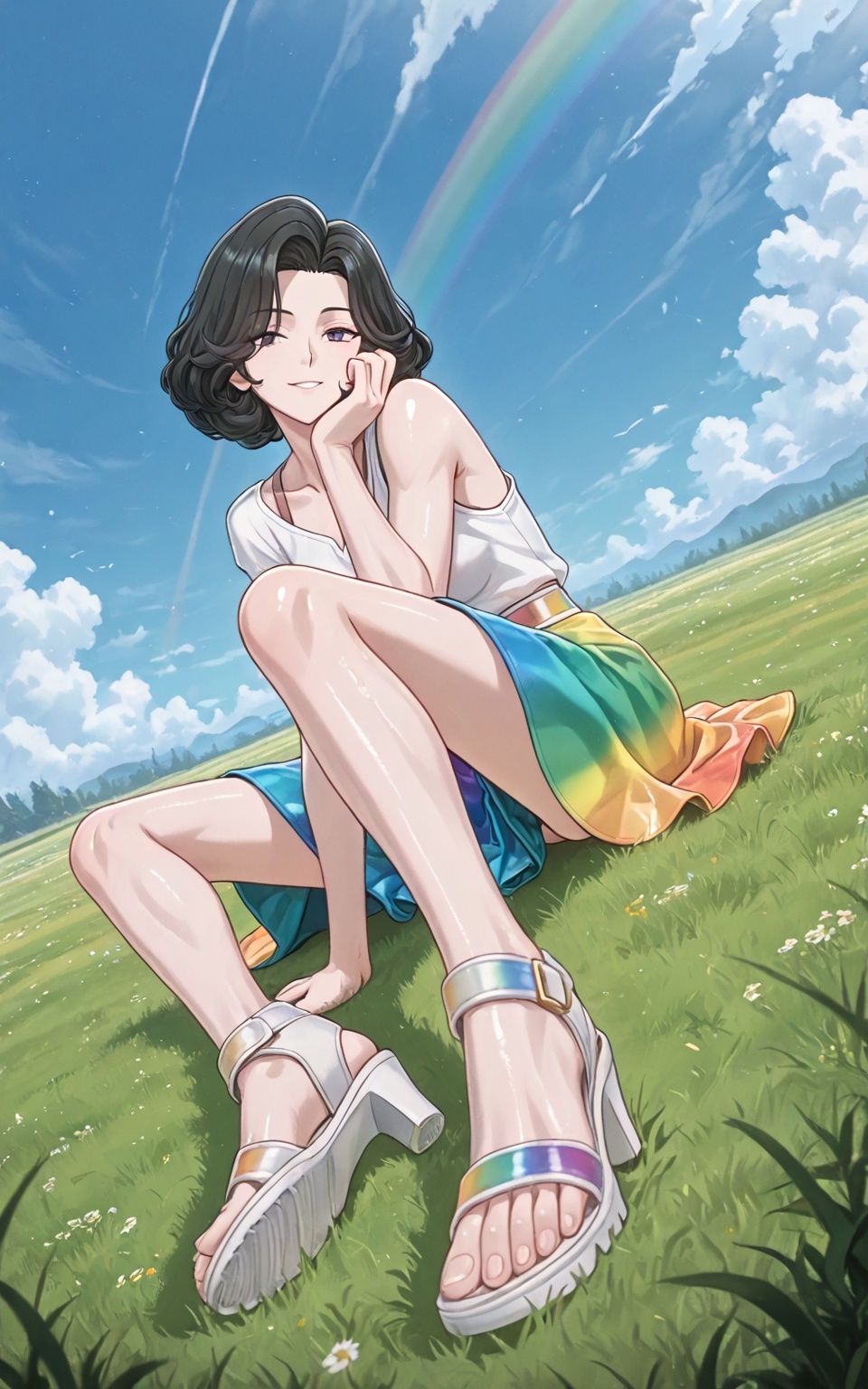 1girl ,  solo,  black hair on Tensor.Art