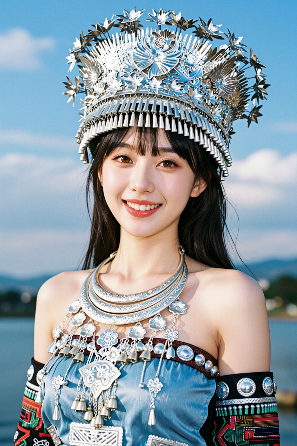 超高清8K真人摄影,  年轻东亚女性（20岁左右）,  妆容清透自然：弯眉+琥珀色瞳孔+元气微笑露齿 on Tensor.Art