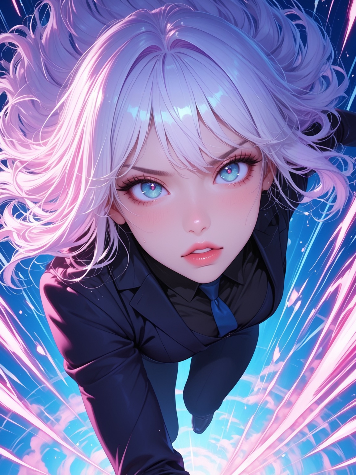 NijiGlaze,  niji-style anime illustration,  dynamic action pose on Tensor.Art