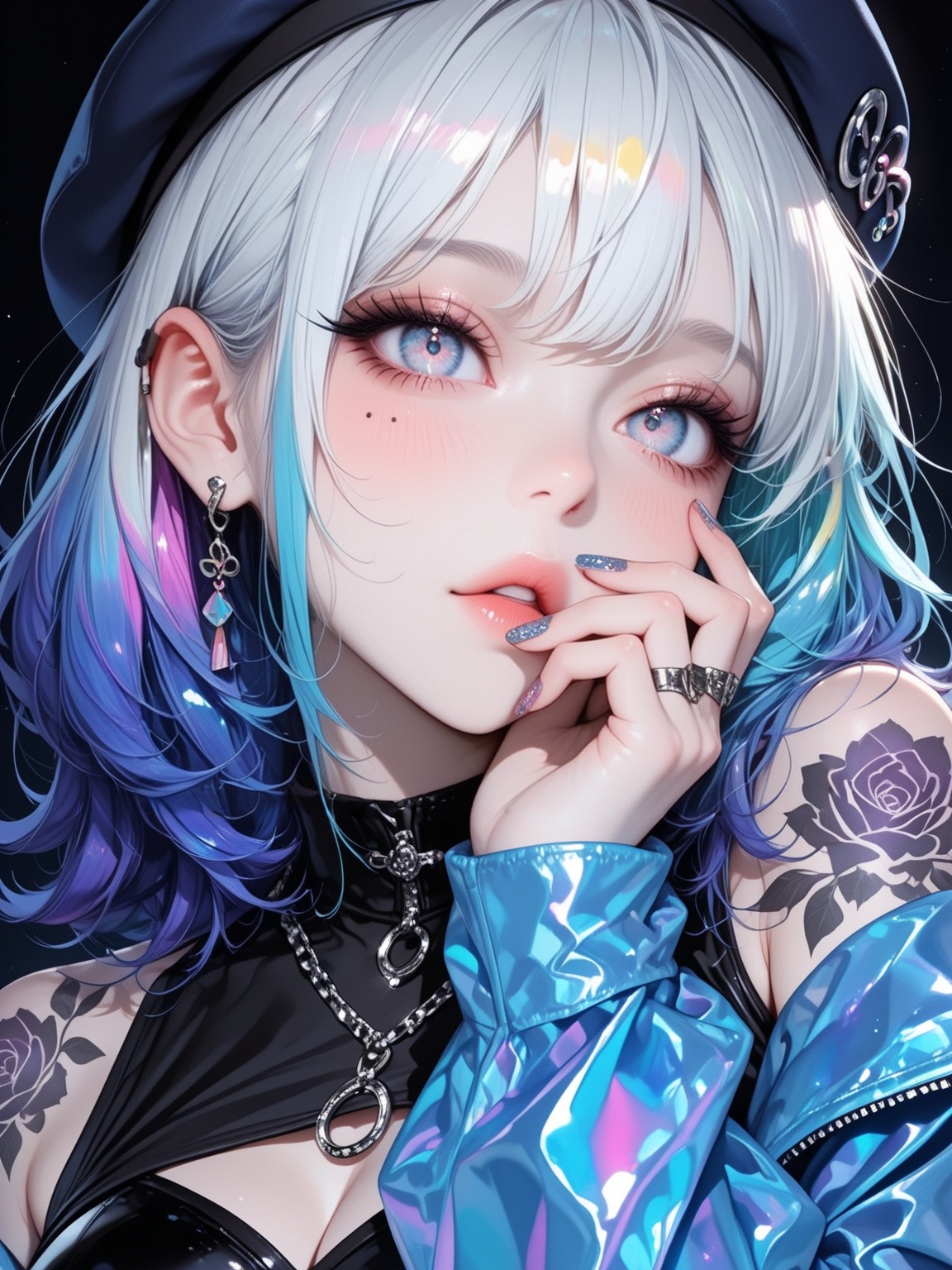 NijiGlaze,  Niji style,  a young girl with an edgy on Tensor.Art