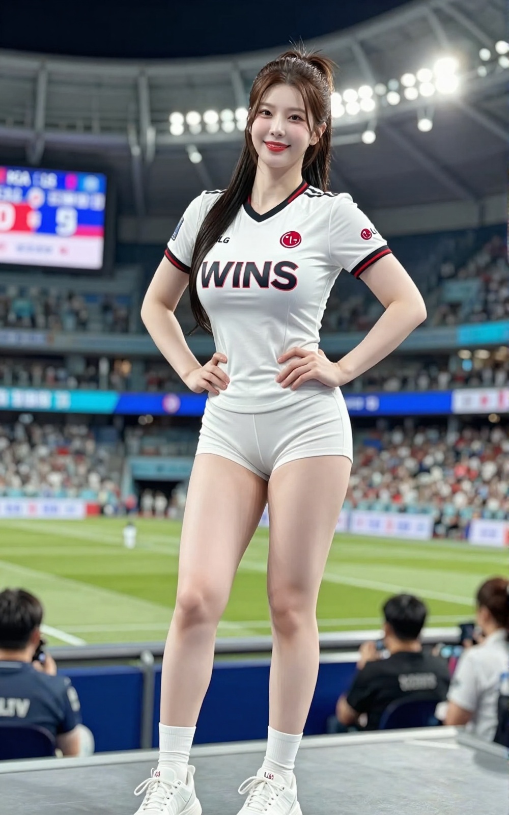 Image of a Korean woman Actual Photo: 2.0,  "A beautiful Korean woman boasting an hourglass figure,  round and voluptuous...