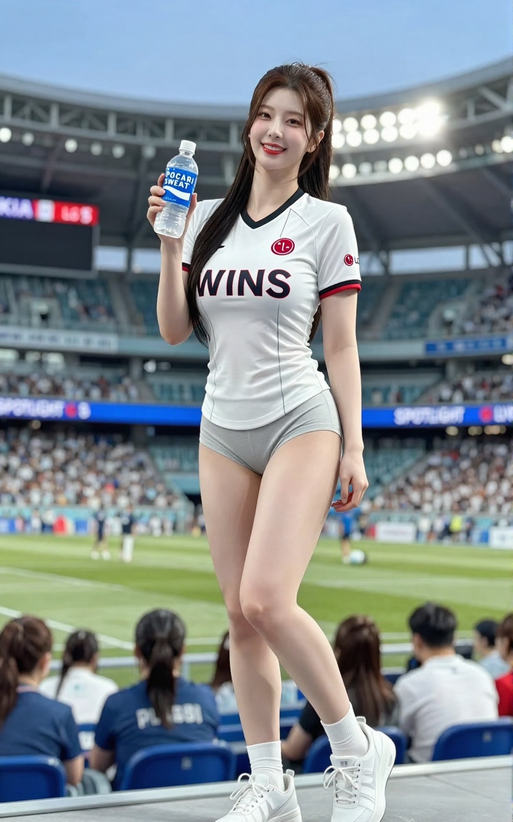 Image of a Korean woman Actual Photo: 2.0,  "A beautiful Korean woman boasting an hourglass figure,  round and voluptuous...