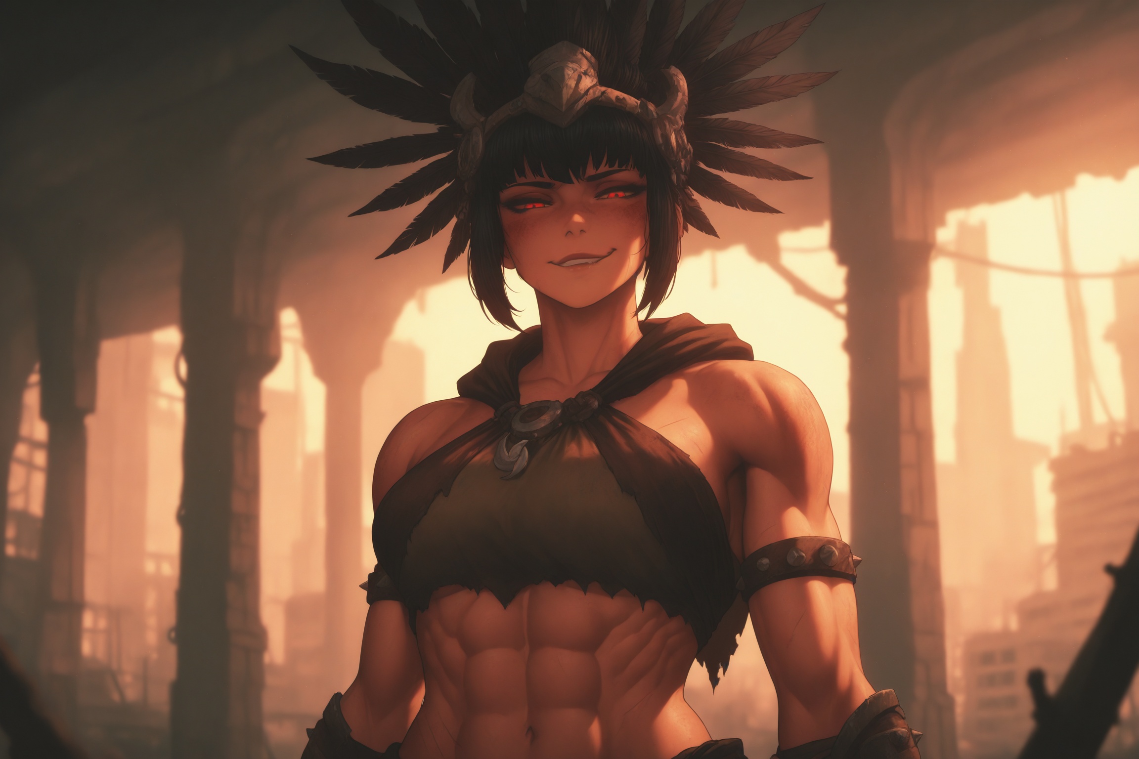 Female,  black hair,  mohawk hair on Tensor.Art