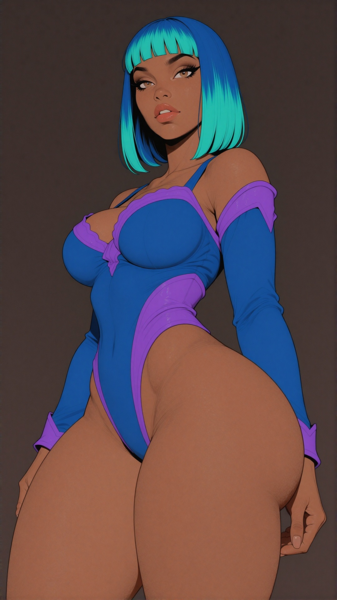 1woman,  Tall slender ,  Brown skin African-American on Tensor.Art