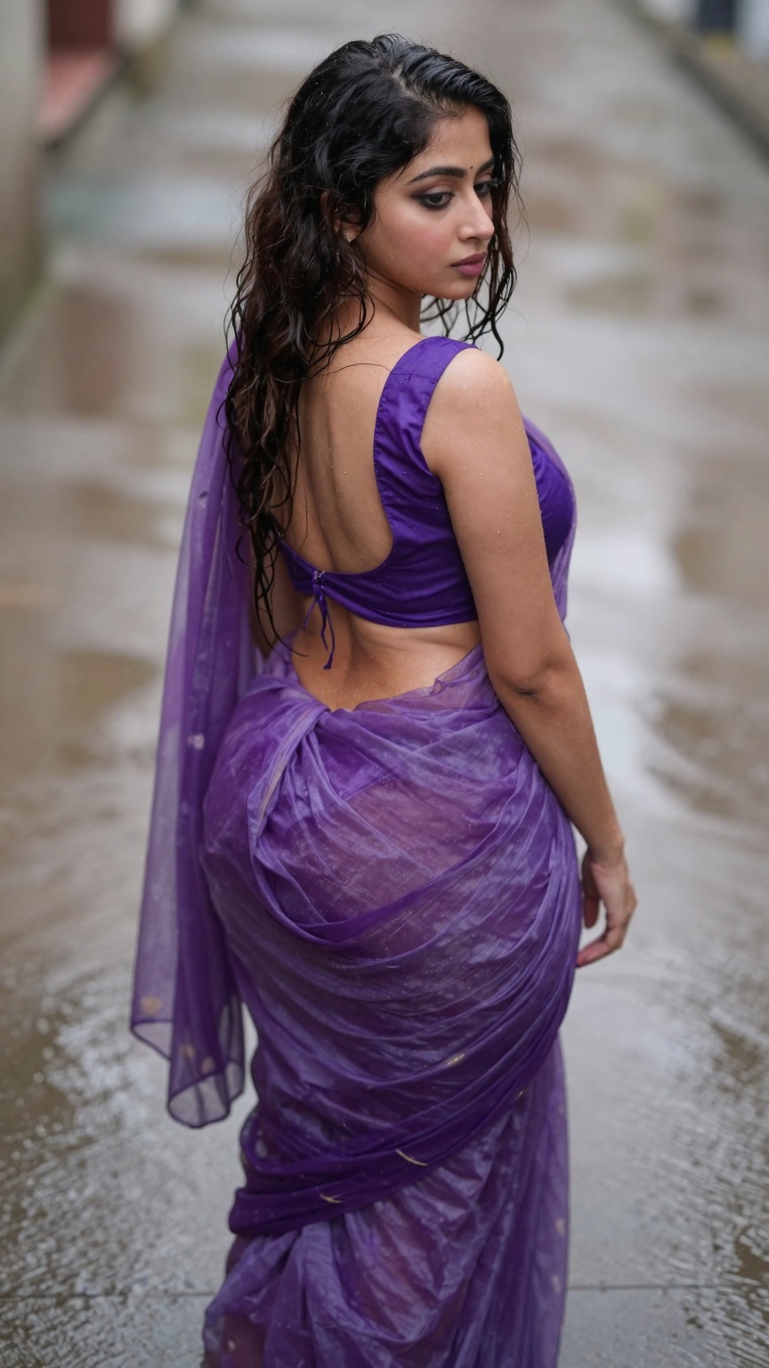 Young woman,  likely in her late teens or early twenties,  with dark hair styled in wavy cascading on Tensor.Art