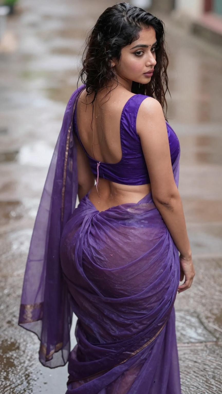 Young woman,  likely in her late teens or early twenties,  with dark hair styled in wavy cascading on Tensor.Art