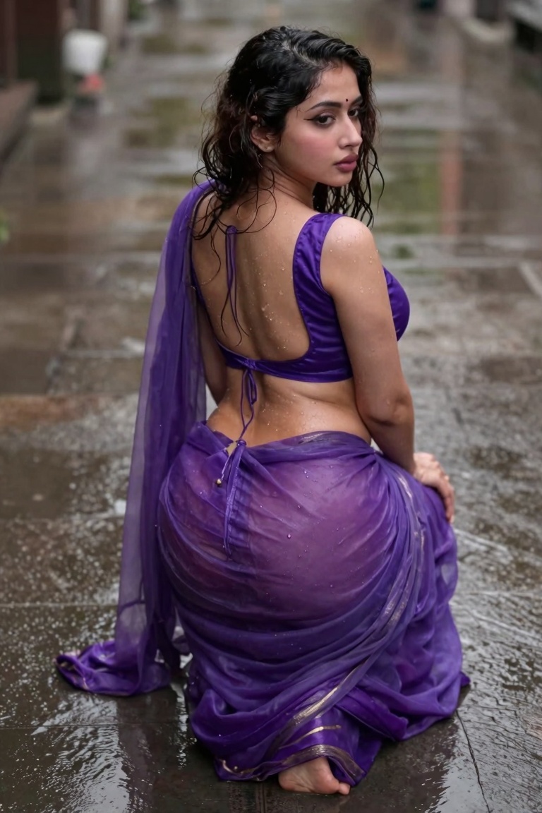 Young woman,  likely in her late teens or early twenties,  with dark hair styled in wavy cascading on Tensor.Art