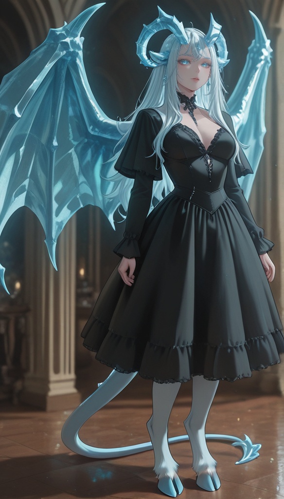 Vespera,  crystal horns,  wings on Tensor.Art