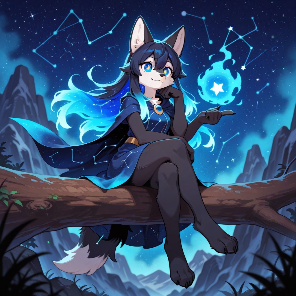 wolf,  monotone body,  monotone fur on Tensor.Art