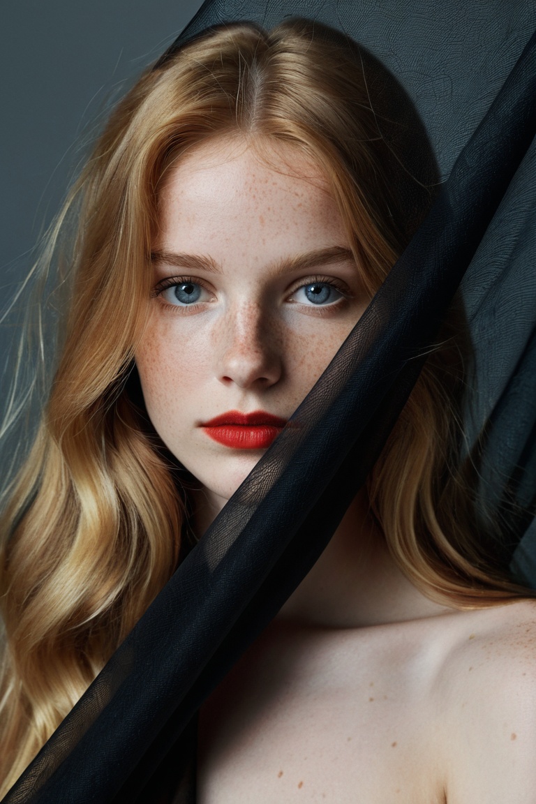 of a petite,  19 years old,  full natural lips on Tensor.Art