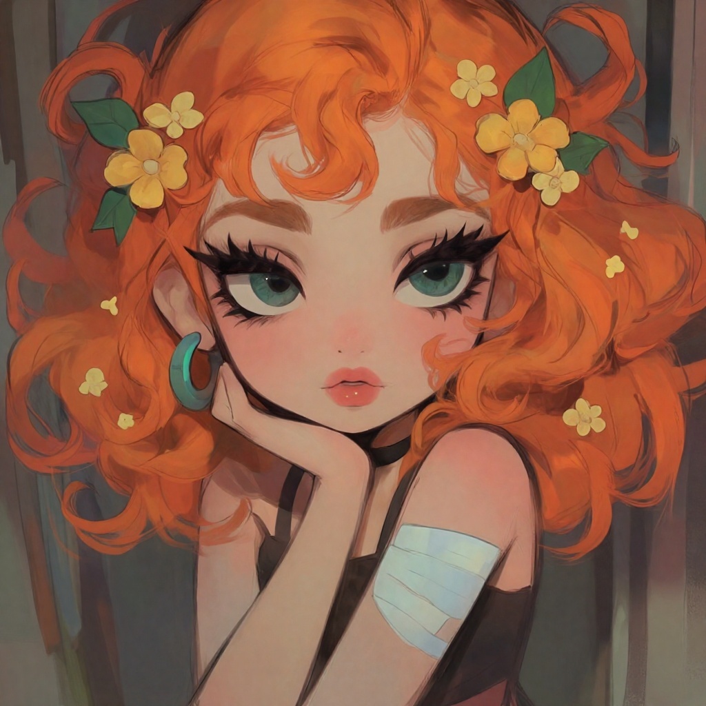 1female,  chibi,  curly on Tensor.Art