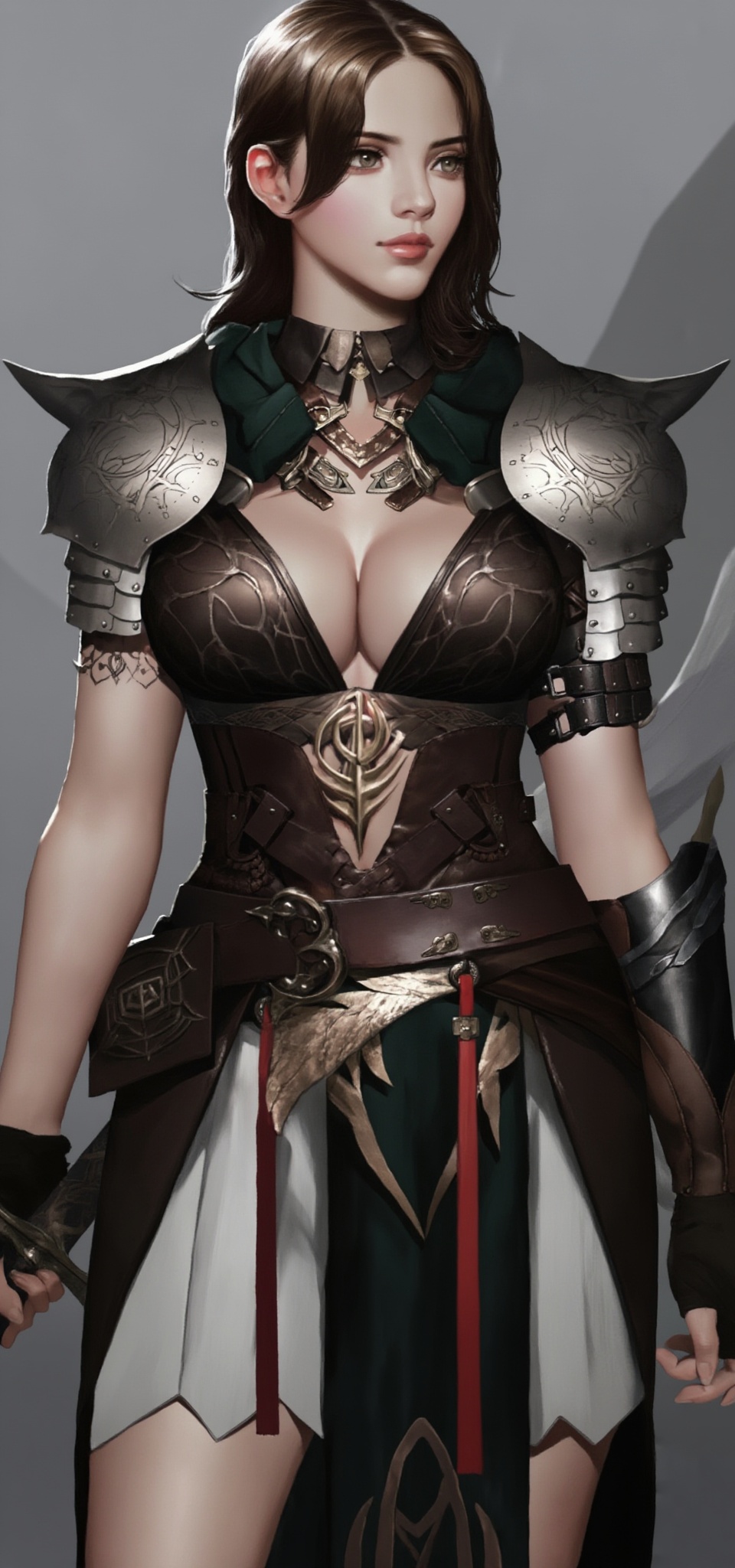Digital art of a beautiful,  slender woman with medium breasts,  wearing a revealing on Tensor.Art
