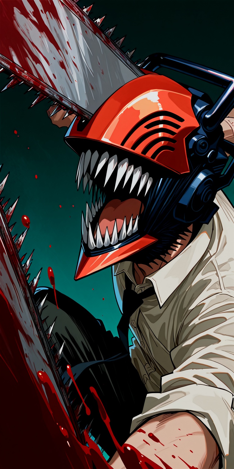 1boy,  chainsaw,  blood on Tensor.Art