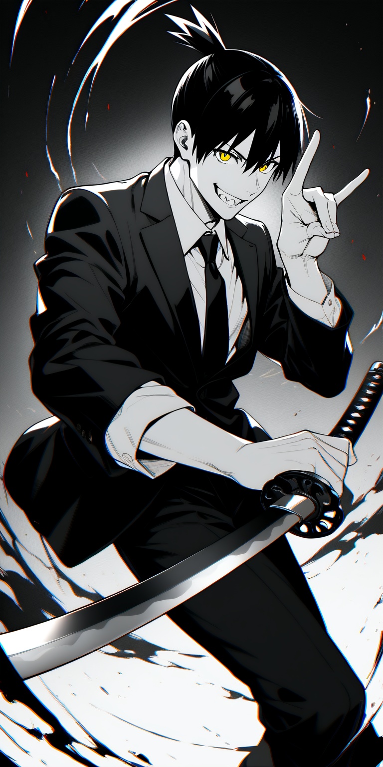 necktie,  black necktie,  suit jacket on Tensor.Art